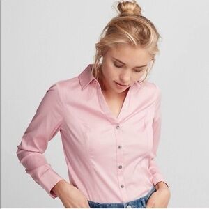 Express The Essential Shirt Original Blush Pink Button-Up Blouse Women Size L